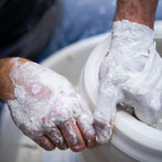 Albert Montserrat at work in his studio